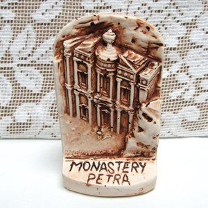 PETRA JORDAN Monastery Souvenir Figurine Middle East Landmark Stone